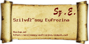 Szilvássy Eufrozina névjegykártya