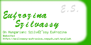 eufrozina szilvassy business card